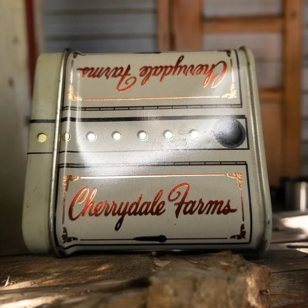 Tin Delivery Truck Coin Bank Vintage Cherrydale Farms w/Spinning Wheels - Picture 13 of 15